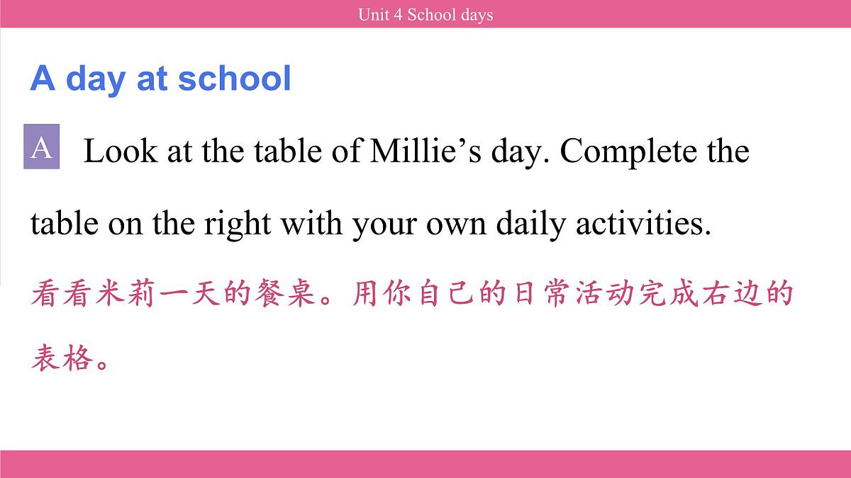 2025秋译林版(2024)英语七年级上册上课课件 unit 4 School days第3页