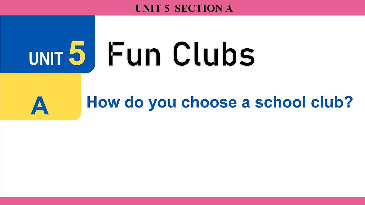 2025秋人教版(2024)英语七年级上册上课课件 Unit5 Fun Clubs Section A第1页