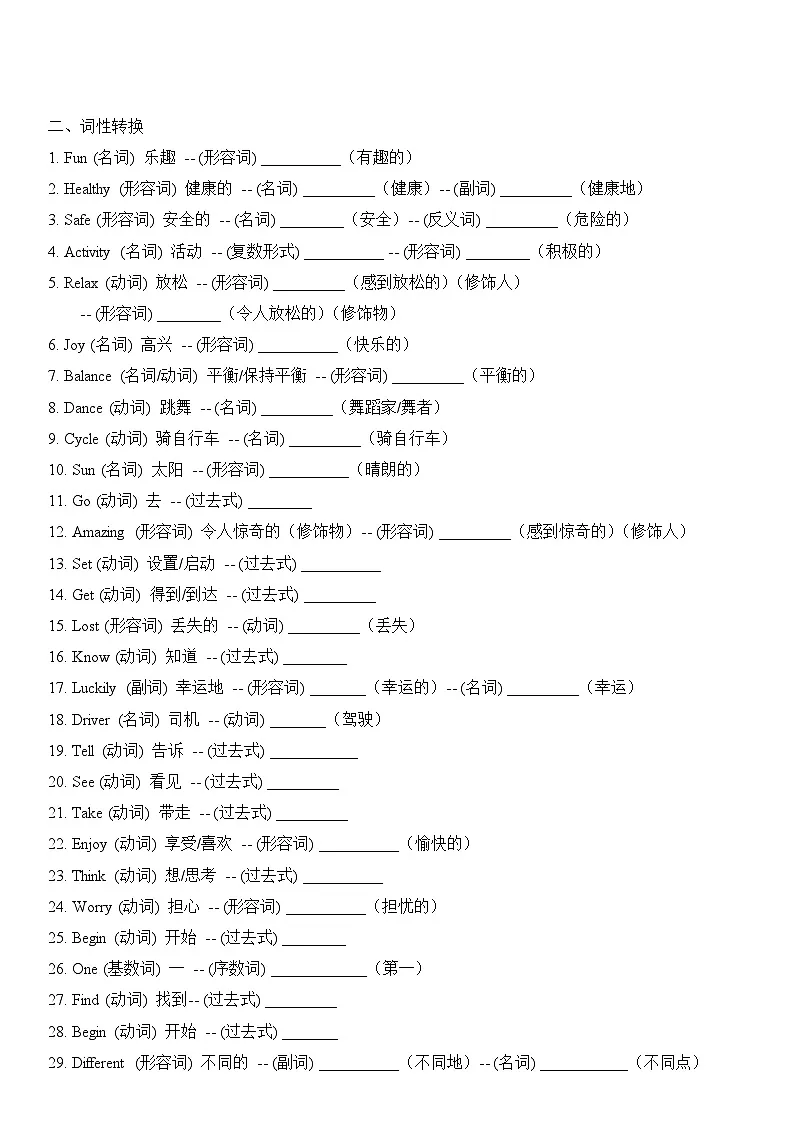 2025年春季译林版初中英语七年级下册Unit 7复习题纲（听写单）第3页
