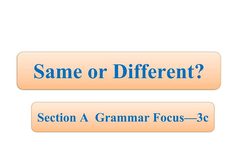 人教版（2024）英语八年级上册 Unit 3 Same or Different 第3课时 Section A Grammar Focus—3c（课件）第1页