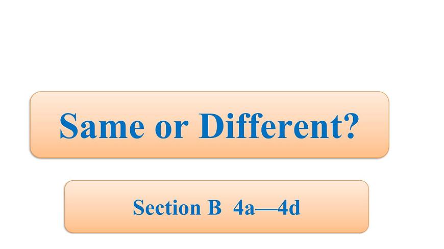 人教版（2024）英语八年级上册 Unit 3 Same or Different 第5课时 Section B 4a—4d（课件）第1页