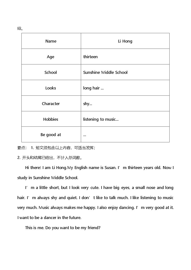 译林版（2024）七年级上册英语期中复习：Unit1-Unit4必背作文范文汇编 学案第3页