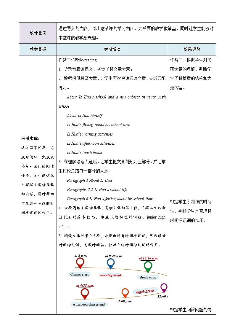 Unit 2 School life 第一课时 Reading教学设计第3页