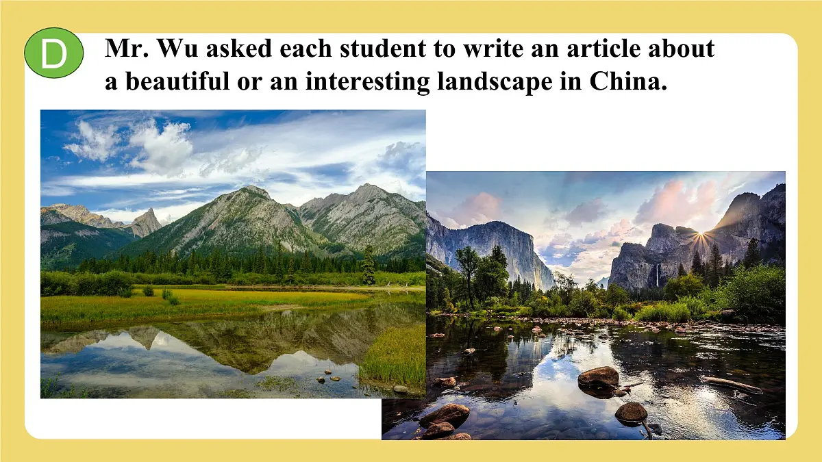 新译林版初中英语7年级下册Unit6 Beautiful landscapes Integration 2 课件第4页