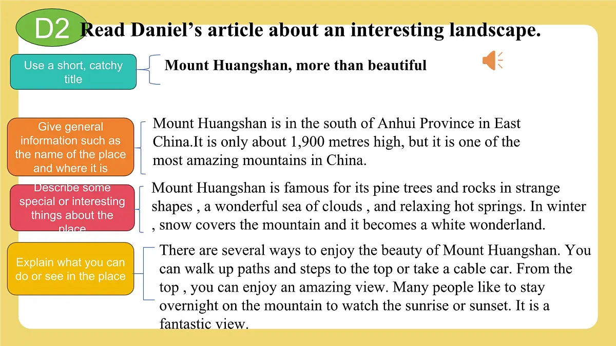 新译林版初中英语7年级下册Unit6 Beautiful landscapes Integration 2 课件第6页