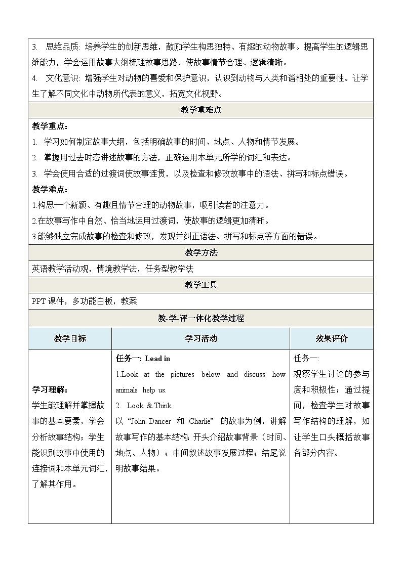 Unit 4 Our animal friends第4课时Writing教学设计第2页