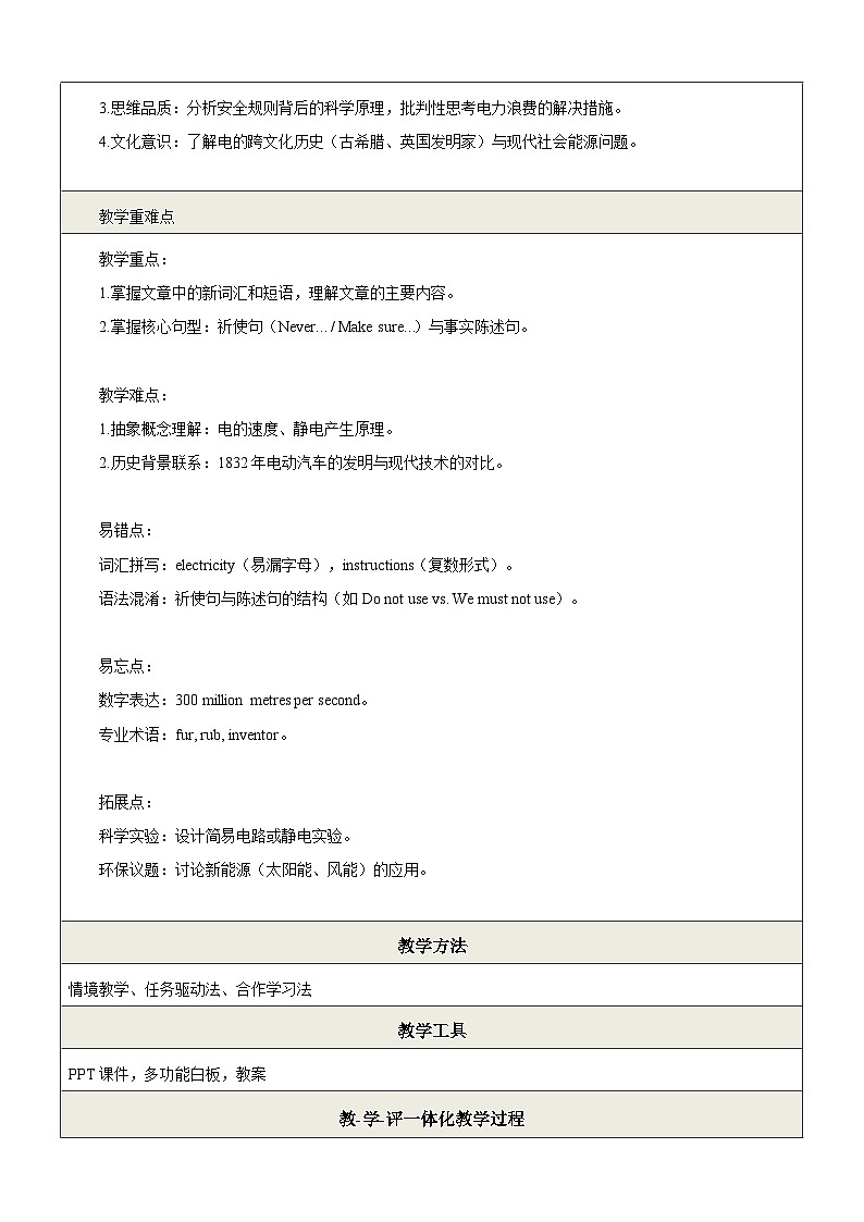 Unit 6 Electricity everywhere第2课时Listening &Speaking 教学设计第2页