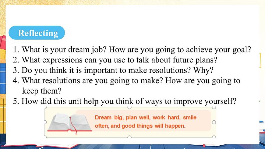 人教版（2024）英语八年级上册 Unit 6  Plan for Yourself. Section B（Project~Reflecting） （课件）第6页