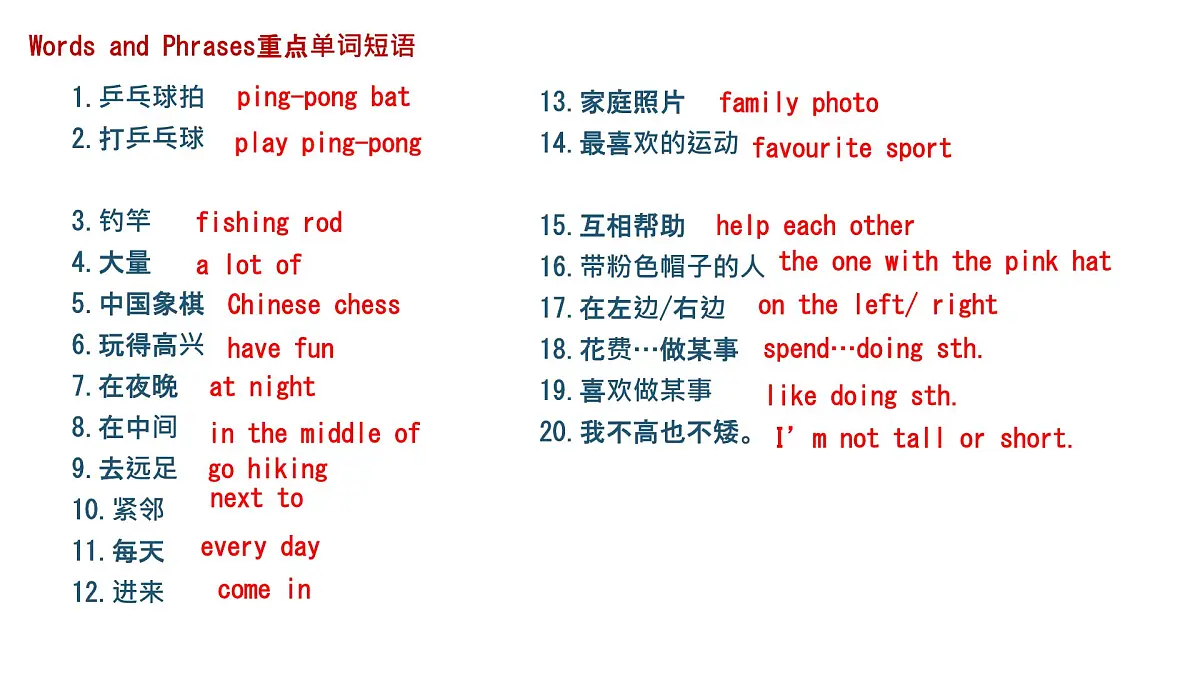 初中 英语 人教版（2024） 七年级上册Unit 2 We're Family! 期末复习课件第3页