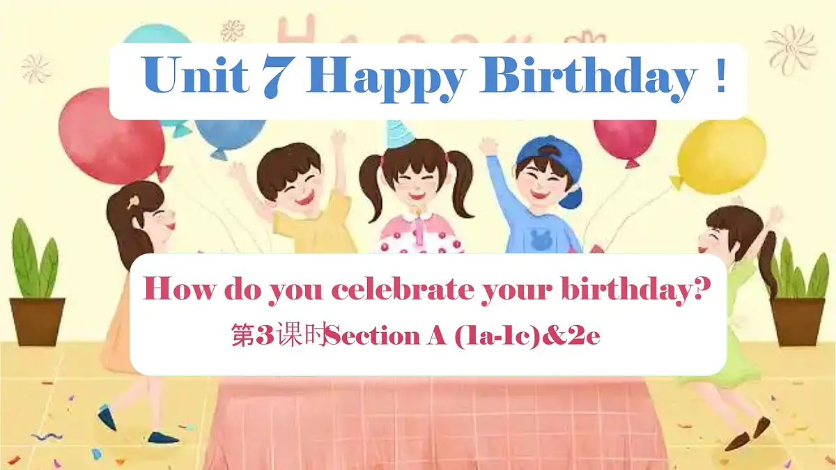 初中 英语 人教版（2024） 七年级上册Unit 7 Happy Birthday! Section A 课件第1页