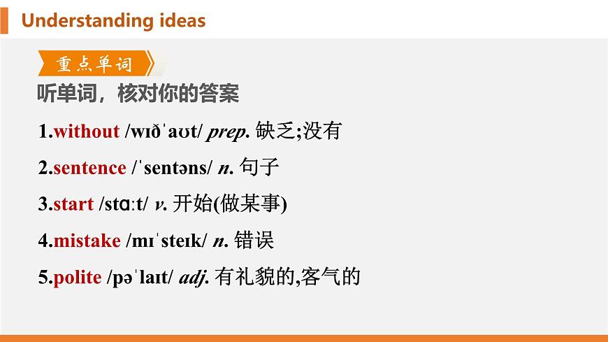 学案 2025 新外研七上 U1 Understanding ideas 知识点汇总PPT版（可编辑）第2页