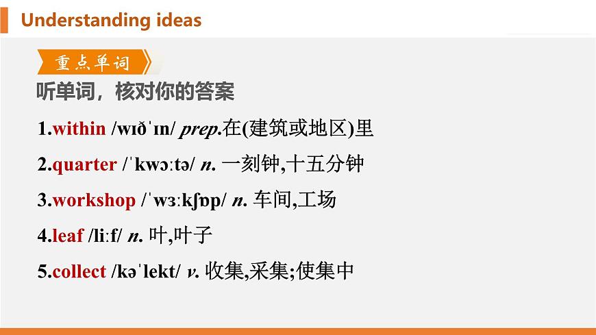 学案 2025 新外研七上 U6 Understanding ideas 知识点汇总PPT版（可编辑）第2页