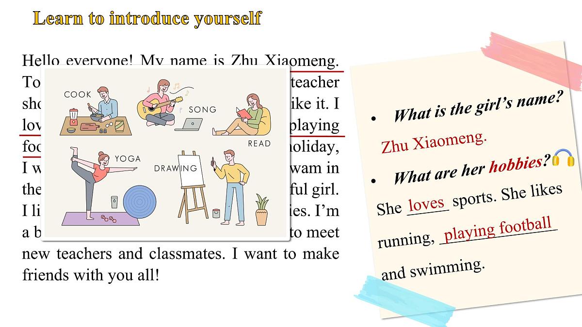 2025年外研版七年级英语上册Starter Welcome to junior high! introduce yourself（课件）第8页