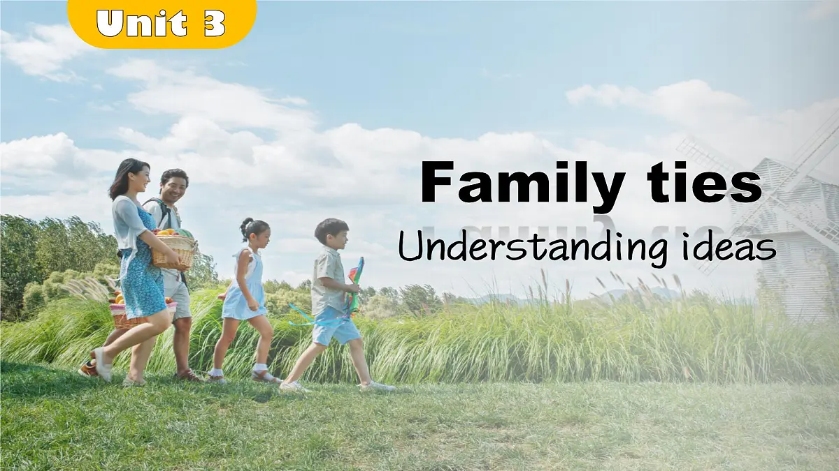 2025年外研版七年级英语上册Unit 3 Family ties Understanding ideas(Reading)（课件）第1页