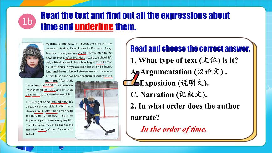 人教版英语七年级上册Unit6 《A day in the life!》SectionB 1a-1d课件第8页