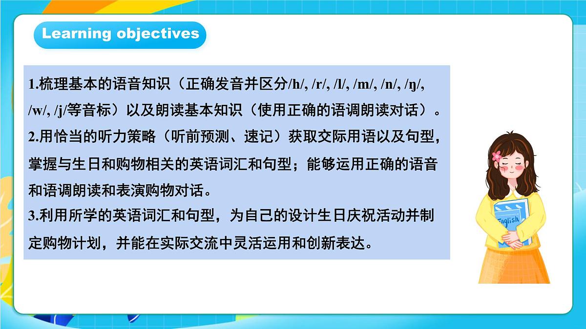 人教版英语七年级上册Unit 7 《Happy Birthday! 》 SectionA  Pronunciation 1-2e课件第2页