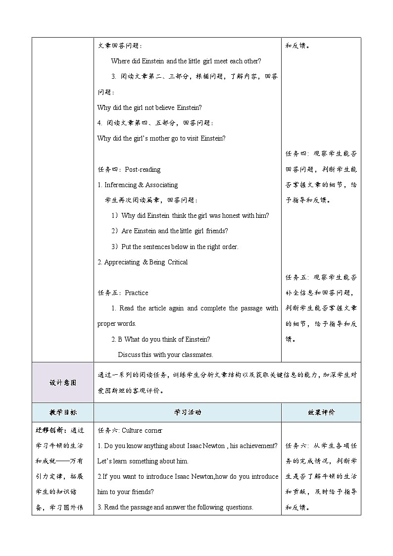 沪教牛津版（六三制三起）英语九上 Unit2《Great minds》第5课时  More practice&culture corner 教案第3页