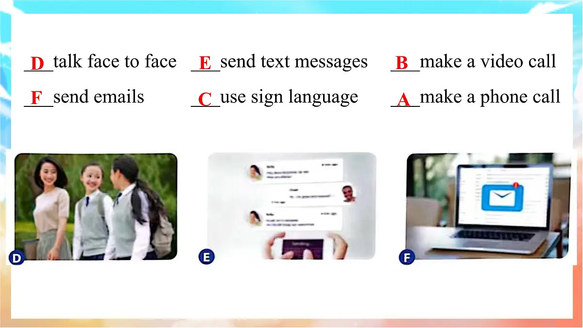 人教版（2024）英语八年级上册 Unit 8 Let's Communicate! Section A(1a—1d)（课件）第7页