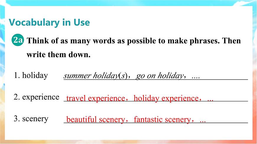 人教版（2024）英语八年级上册  Unit 1 Happy Holiday Section B(2a—2c)（课件）第2页