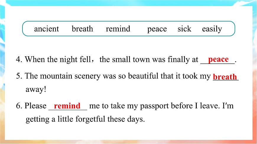 人教版（2024）英语八年级上册  Unit 1 Happy Holiday Section B(2a—2c)（课件）第5页