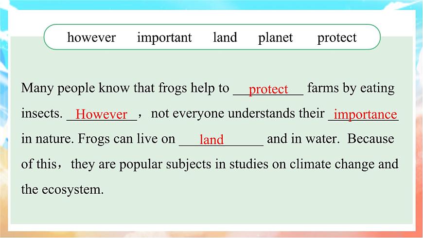 人教版（2024）英语八年级上册  Unit 4 Amazing Plants and Animals Section B(2a—2d)（课件）第7页