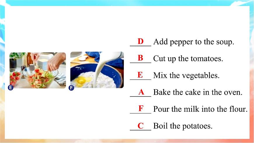 人教版（2024）英语八年级上册  Unit 5 What a Delicious Meal!Section A(1a—1d)（课件）第7页