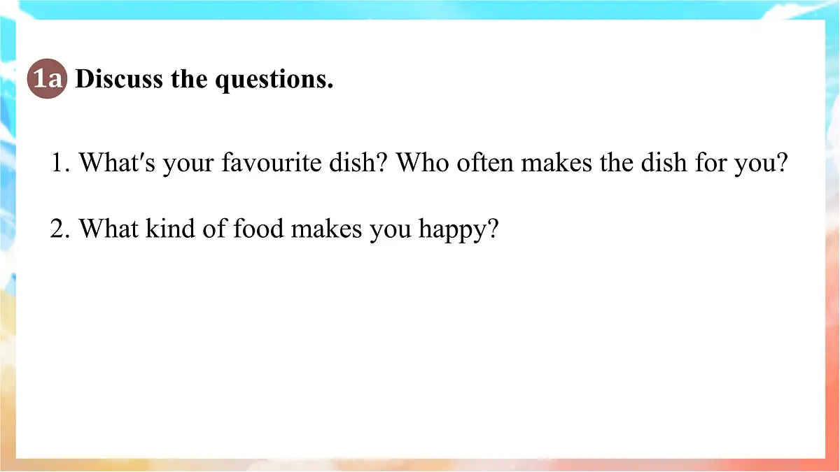 人教版（2024）英语八年级上册 Unit 5 What a Delicious Meal!Section B(1a—1f)（课件）第3页