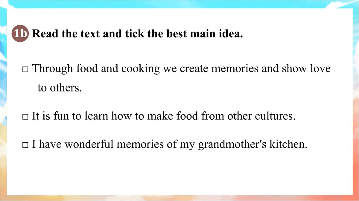 人教版（2024）英语八年级上册 Unit 5 What a Delicious Meal!Section B(1a—1f)（课件）第4页