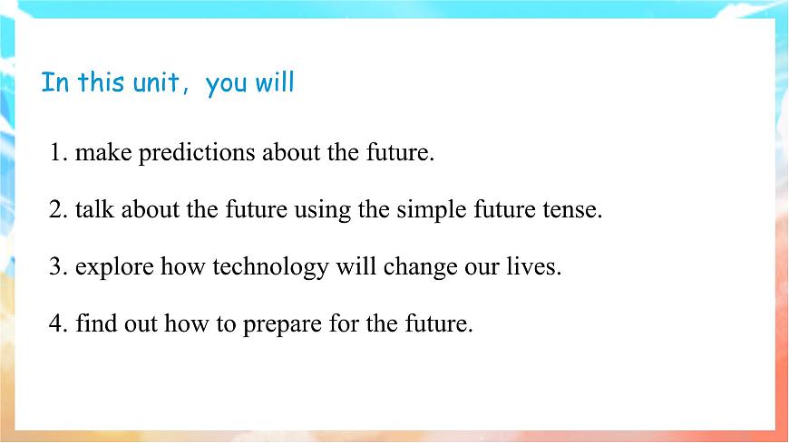 人教版（2024）英语八年级上册  Unit 7 When Tomorrow Comes Section A(1a—1d)（课件）第3页