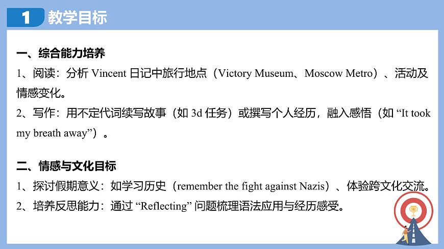 新人教版初中英语8上Unit1 Happy Holiday SectionB课文讲解(含听力）课件PPT第2页