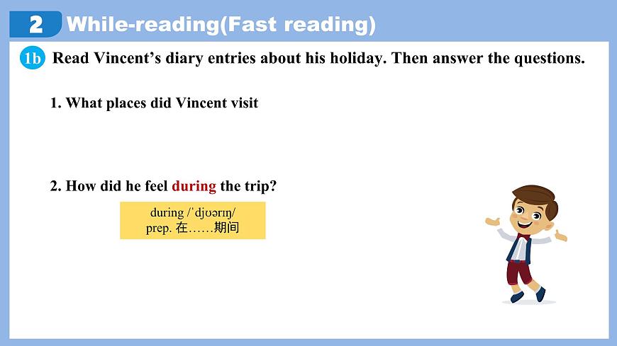 新人教版初中英语8上Unit1 Happy Holiday SectionB课文讲解(含听力）课件PPT第8页