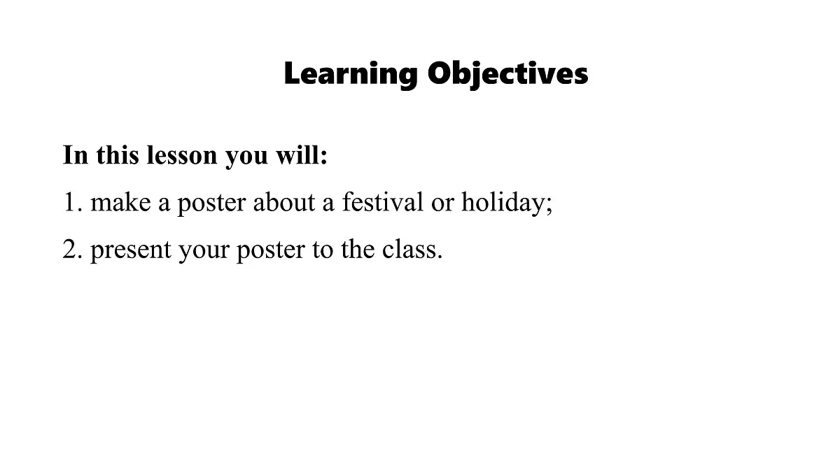 2025年秋外研七年级英语上册Unit 4 Time to celebrate Lesson 5 Presenting ideas（课件）第2页
