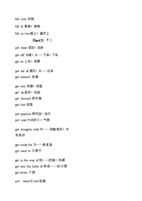 中考英语复习之常考重点短语归纳知识点第2页