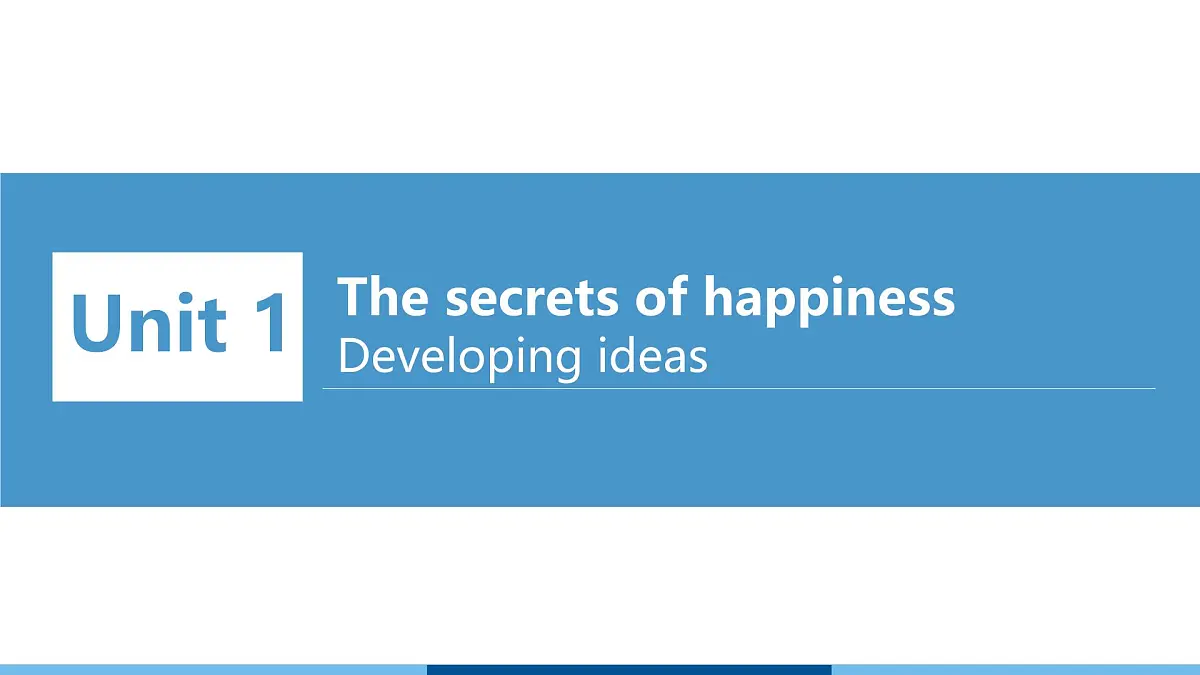 2025 新版外研社英语七下Unit 1 Developing ideas 教案-知识点总结 PPT版（可编辑）第1页