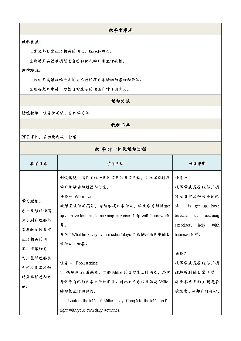 译林版2024版七年级上册英语Unit 4 School days（第1课时）Welcome to the unit（教学设计）第2页