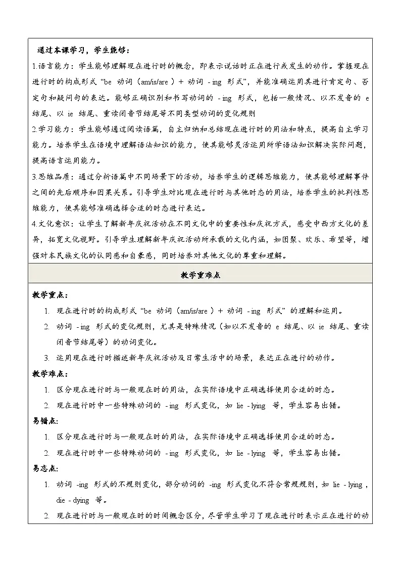 译林版2024版七年级上册英语Unit 8 Let's celebrate! 第3课时 Grammar 教学设计第2页