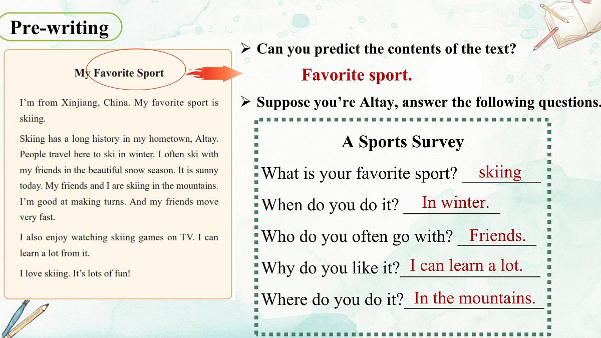 Unit 4 Lesson 7 Reading for Writing课件-仁爱科普(2024)版英语七年级上册第7页