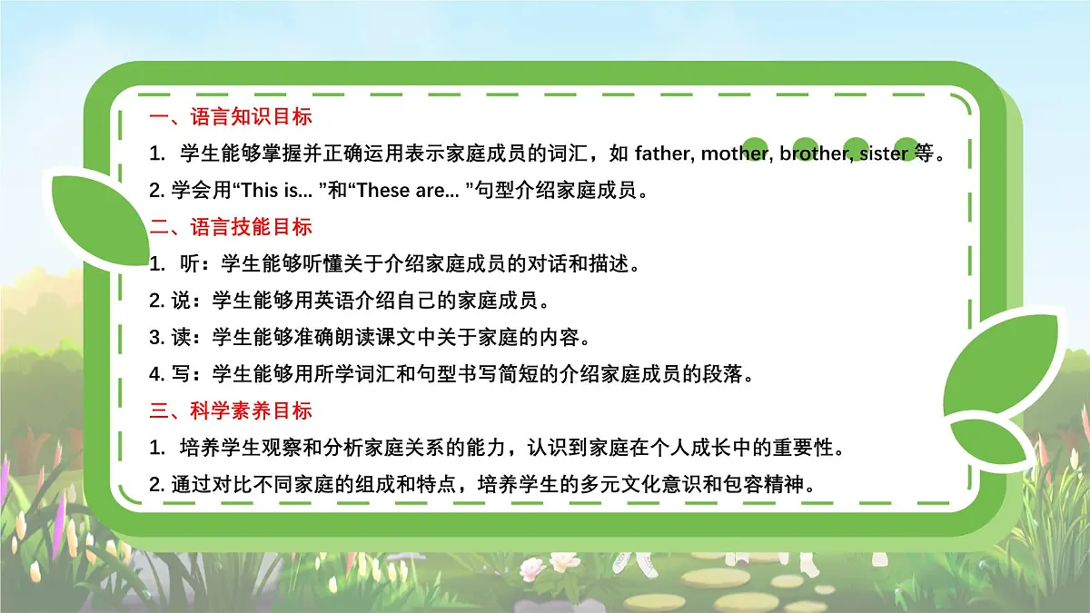 【创新情境】新冀教版初中英语7上 Unit 4 Lesson 5 I love my family课件+音视频第2页