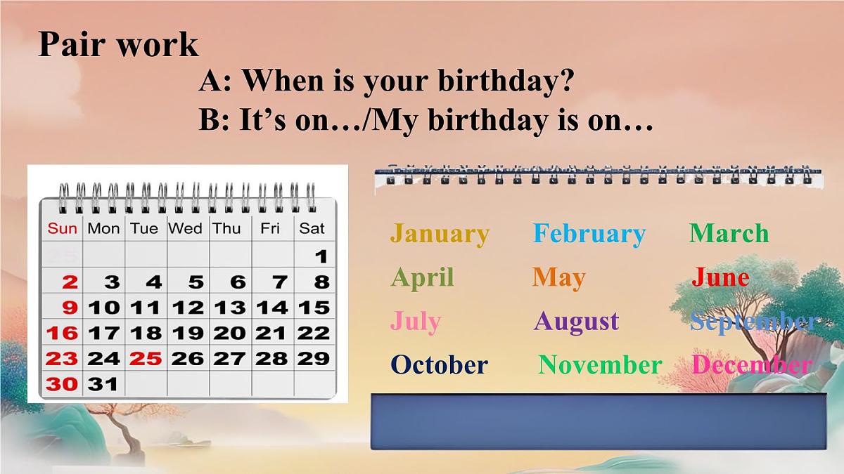 人教版七年级上册英语unit 7 Happy Birthday Section A 1a-2e 课件第5页