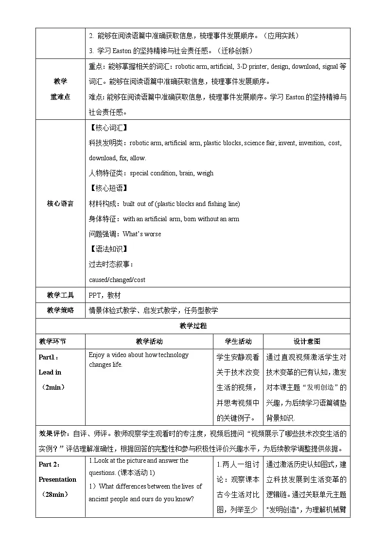 Unit 3 课时1 Starting out 阅读词汇（教学设计）第2页
