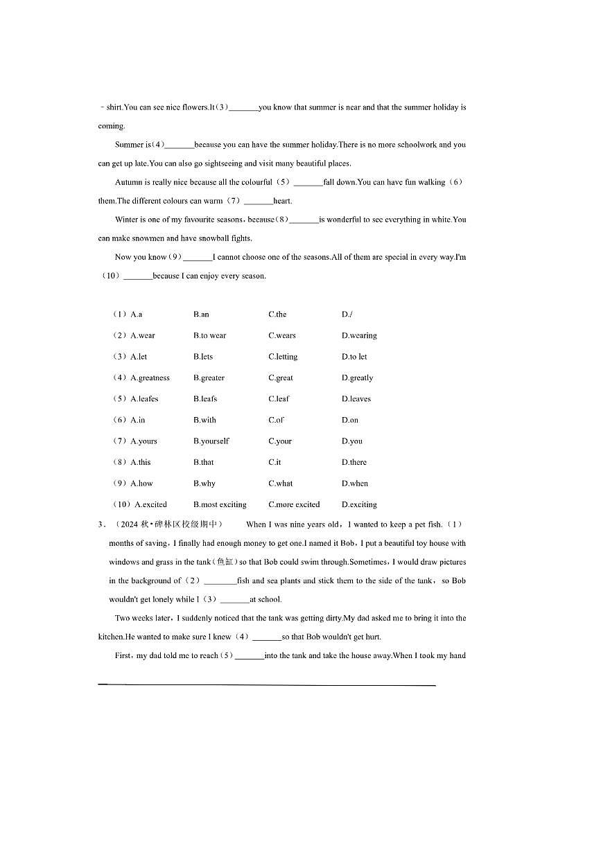 2026年中考英语一轮复习语法选择试卷(含答案解析)第2页