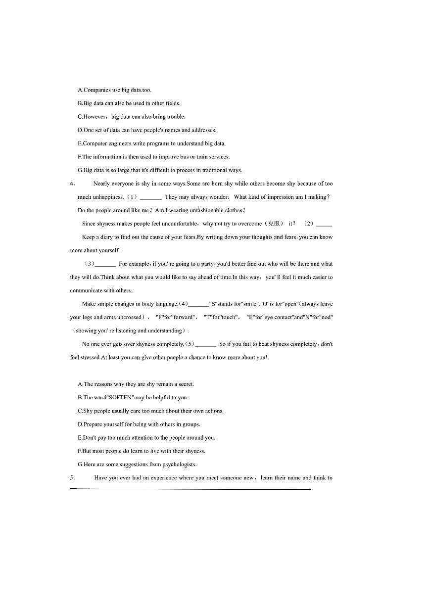 2026年中考英语一轮复习阅读七选五试卷(含答案解析)第3页