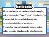 【創(chuàng)新情境】新冀教版初中英語7上 Unit 6 Let's go! Lesson 3 Our shopping list課件+視頻