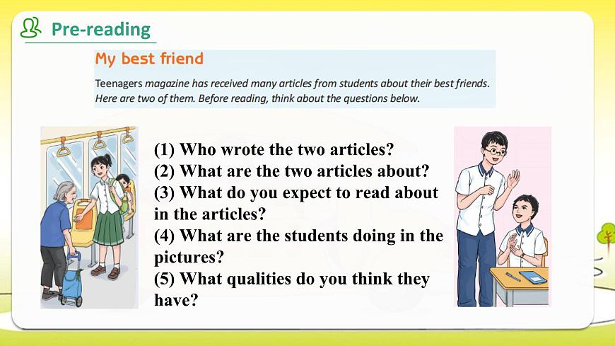 译林版英语八年级上册 Unit 1 课时 2 Reading 1 同步课件第7页