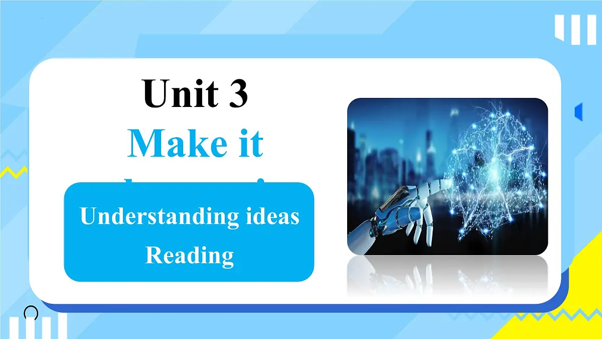 外研版英语八年级上册 Unit 3 课时2 Understanding ideas Reading 同步课件第1页