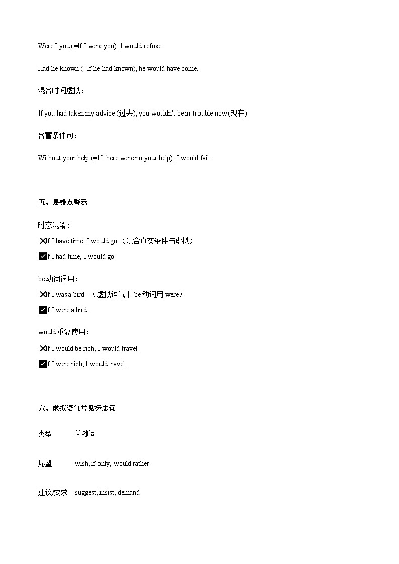 仁爱科普版（2024）新八年级英语上册  Unit 3 Dream Jobs 核心语法之虚拟语气精练  (含答案解析)第3页