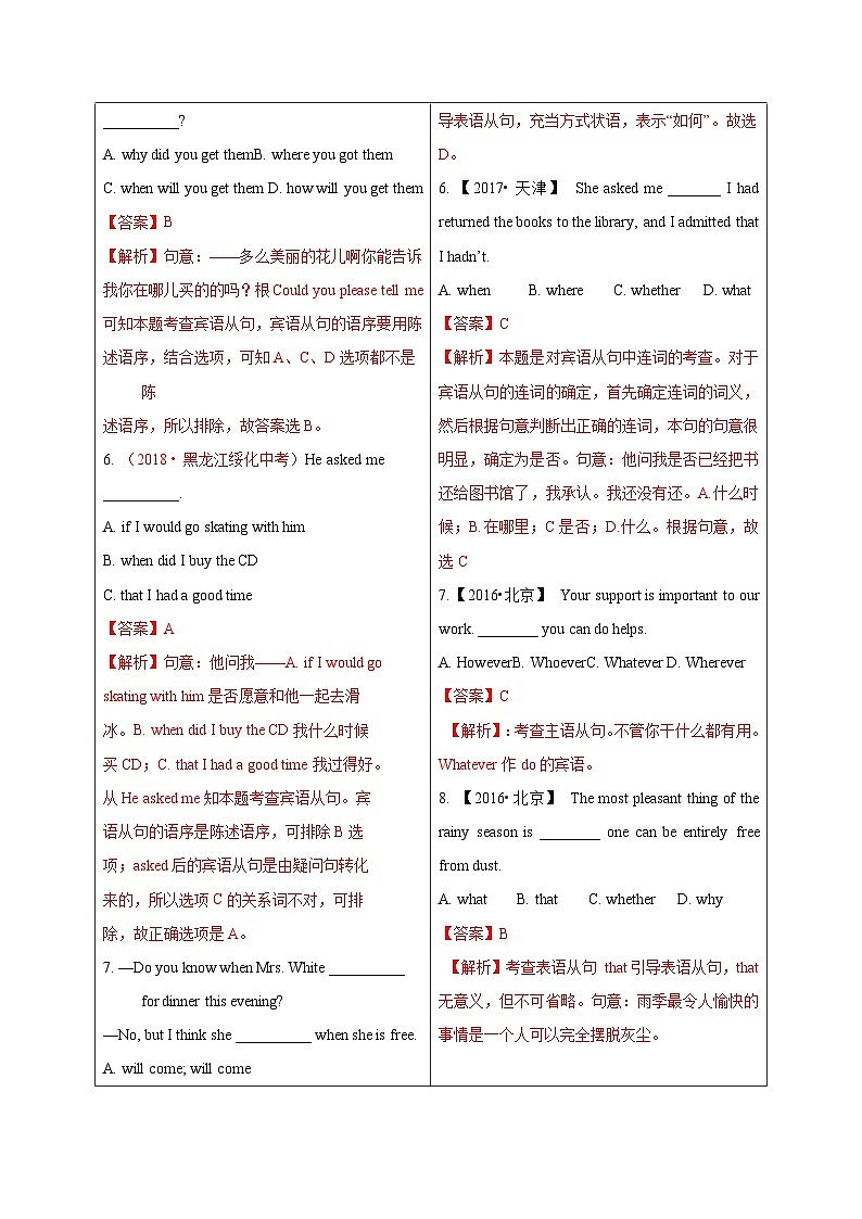 初升高英语衔接教材暑假讲义专题3.12 名词性从句（讲义）第3页