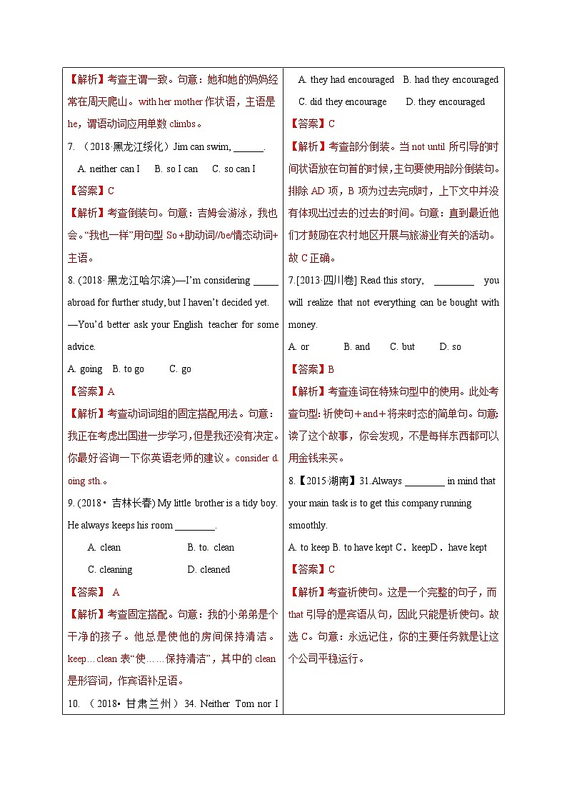 初升高英语衔接教材暑假讲义专题3.14 主谓一致与特殊句式（讲义）第3页
