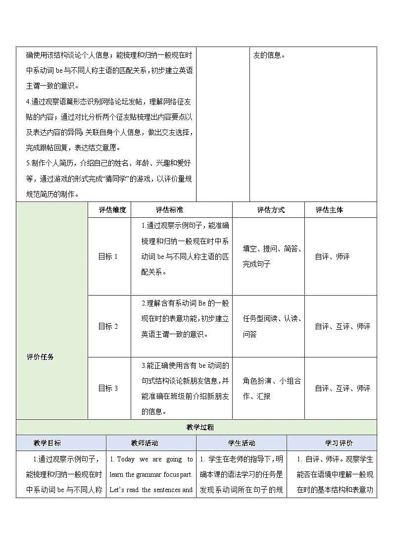 25秋新人教版七年级英语上册Unit 1 You and Me Grammar Focus教案第2页
