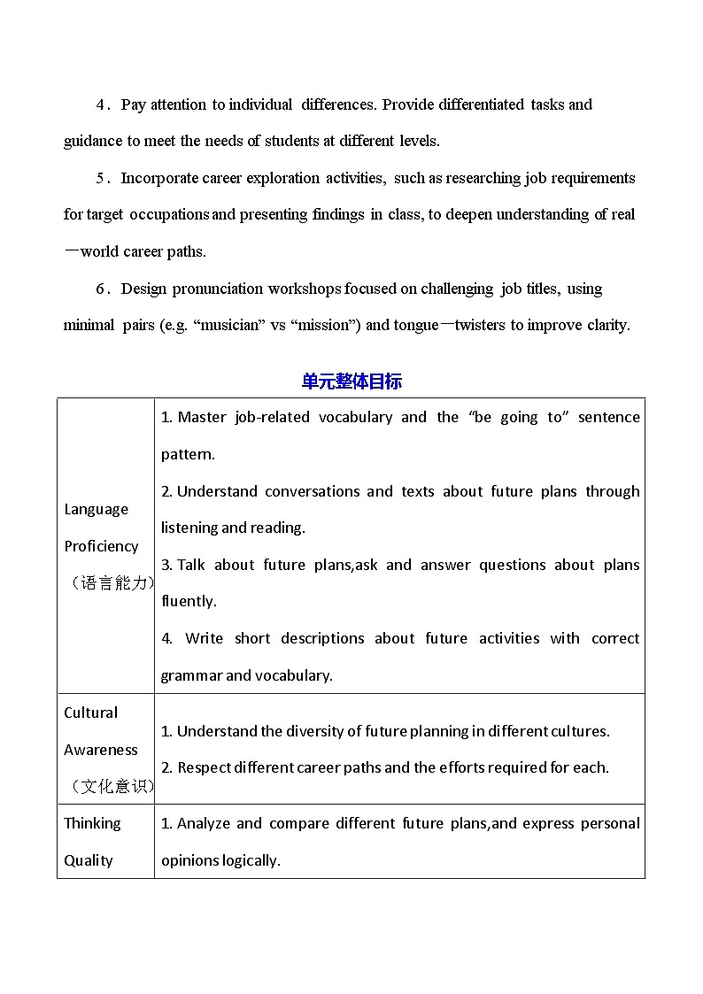 人教版（2024）八年级上册英语Unit 6 Plan for Yourself 教案（共6课时）第3页